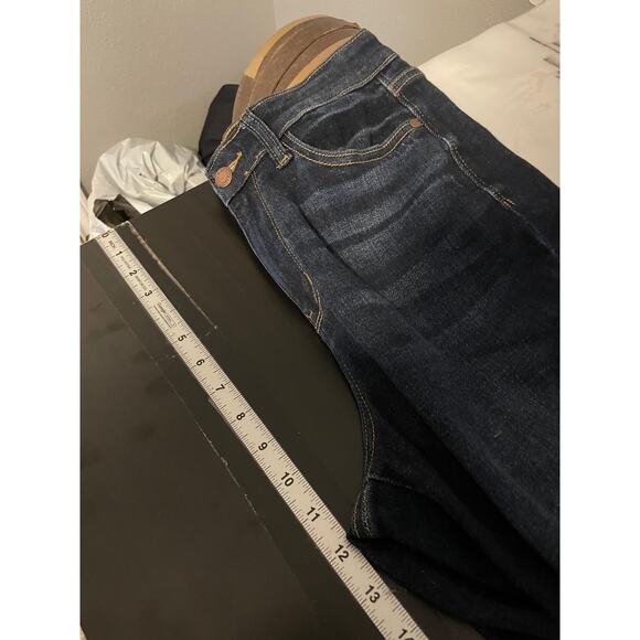 Judy Blue Jeans Womens 7/28 Dark Wash Wide Leg Raw Hem Cropped Stretch JB82517DK - Picture 8 of 10